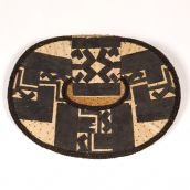 Negbe, Mangbetu Woman's Ornament, Brown on Cream