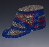 Yaka Beaded Prestige hat, DR Congo