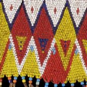 Bana Guilii Kirdi Beade Cache-Sexe, Yellow, White and Red