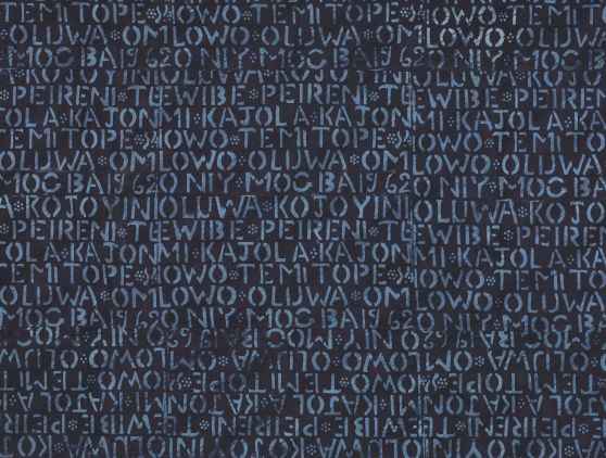 Adire Cloth with Text Design