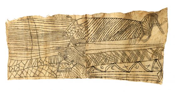 Mbuti Pygmy Painted Barkcloth